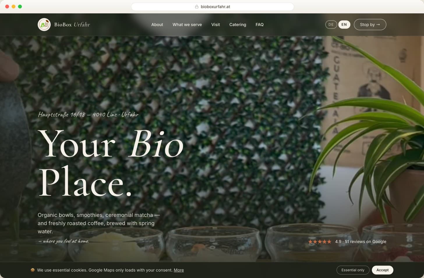 BioBox Urfahr — website screenshot