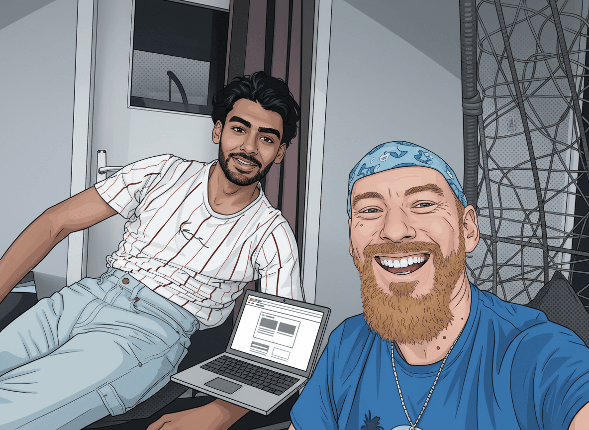AI comic-book version of the photo