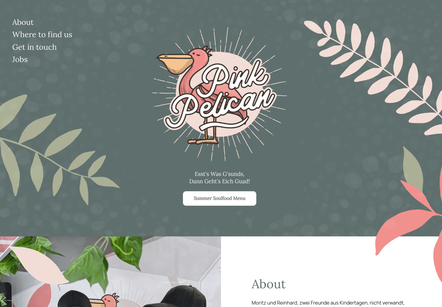 Pink Pelican Soulfood website screenshot