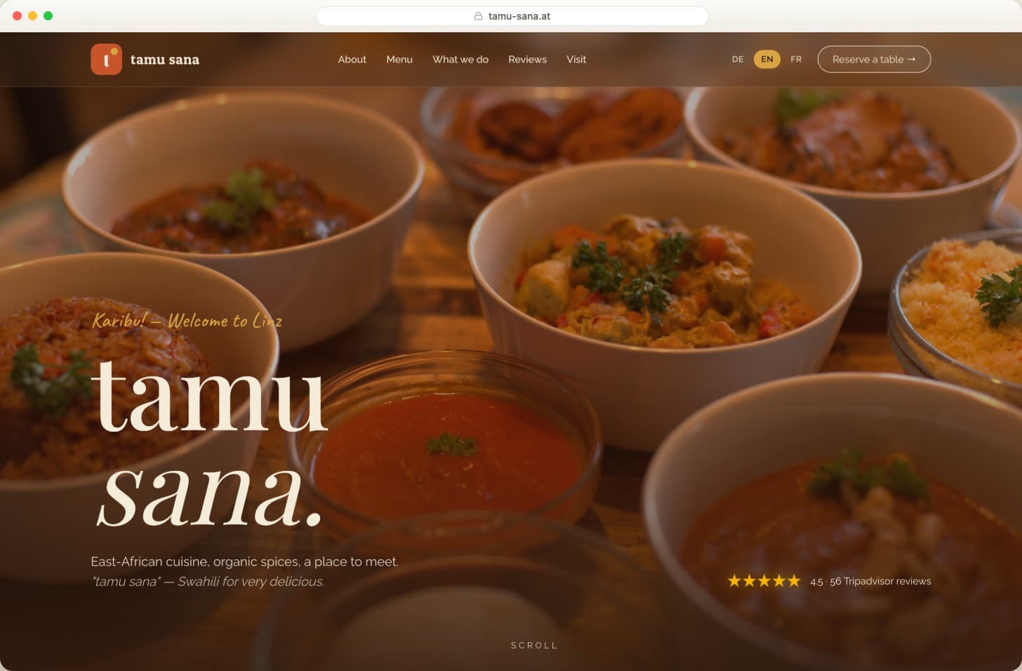 tamu sana — website screenshot
